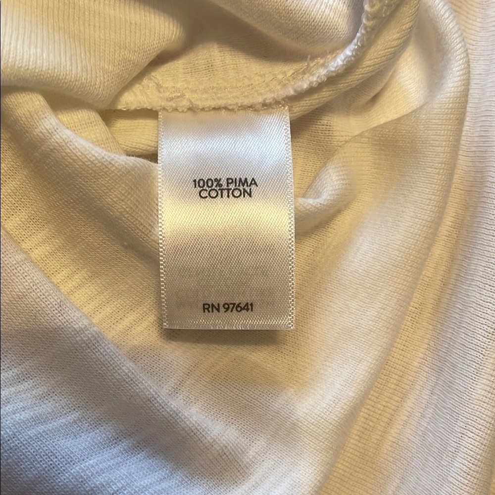 NWOT J. Jill White Pima Scoop-Neck Elbow-Sleeve Tee - Picture 6 of 7